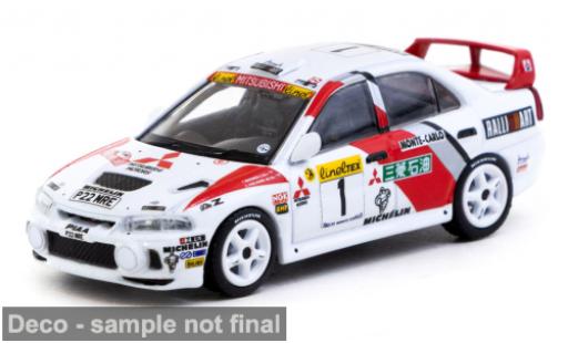 Mitsubishi Lancer 1/64 Tarmac Works GSR Evolution IV weiss Rallye WM Monte Carlo #1 1:64 modellino in miniatura