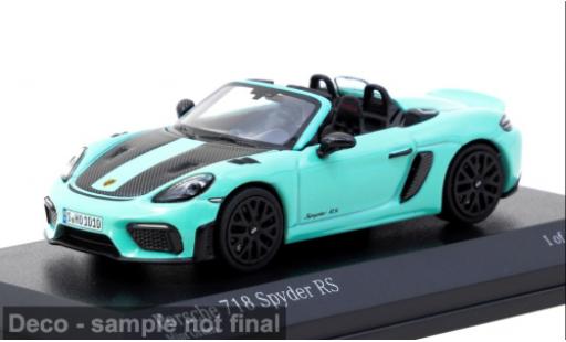 Porsche 718 1/64 Tarmac Works Spyder RS türkis/schwarz 1:64 modellino in miniatura