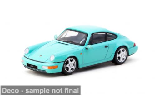 Porsche 964 RS 1/64 Tarmac Works 911  Carrera türkis 1:64 modellino in miniatura