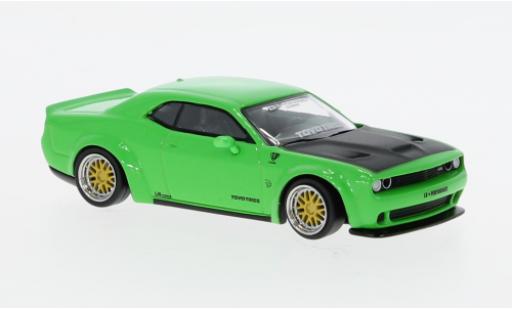 Dodge Challenger 1/64 Tarmac Works SRT Hellcat LB-Works metallise la chaux modellino in miniatura