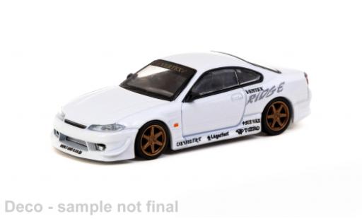 Nissan Silvia 1/64 Tarmac Works (S15) VERTEX metallise bianco modellino in miniatura