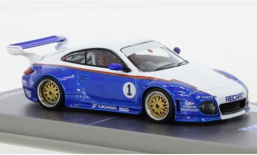 Porsche 997 1/64 Tarmac Works 911  Old & Nouveau blu/bianco modellino in miniatura