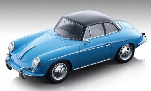 Porsche 356 1/18 Tecnomodel Karmann Hardtop blu/nero 1961 modellino in miniatura