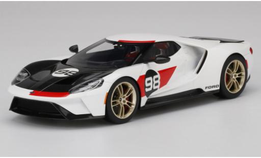 Ford GT 1/18 Top Speed Heritage Edition bianco/nero 2021 modellino in miniatura
