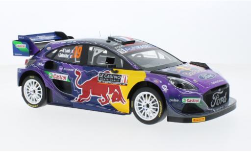 Ford Puma 1/18 Top Speed Rally1 No.19 M-Sport World Rally Team Red Bull Rallye WM Rallye Monte Carlo 2022 modellino in miniatura
