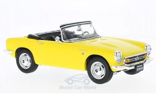 Honda S800 1/18 Triple 9 Collection Cabrio giallo 1966 ohne Vitrine modellino in miniatura