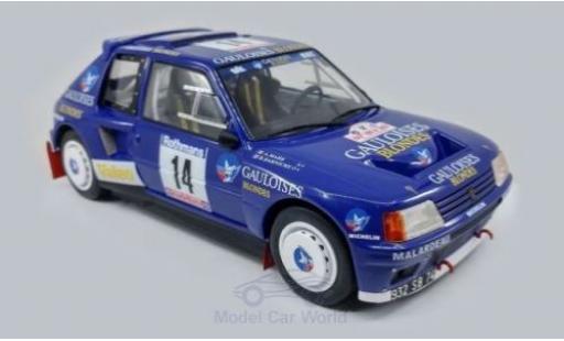 Peugeot 205 1/18 Triple 9 Collection T16 No.14 Gauloises Rallye WM Tour de Corse 1985 B.Darniche/A.Mahe modellino in miniatura