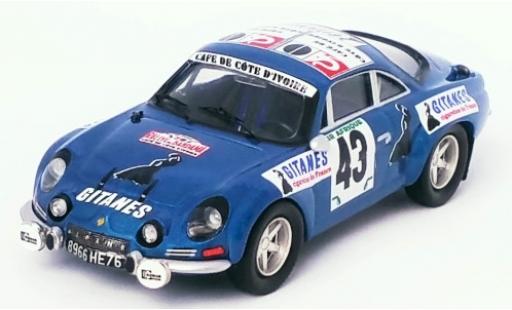 Alpine A110 1/43 Trofeu Renault No.43 Gitanes Rallye Bandama 1974 S.Mehta/M.Doughty modellino in miniatura