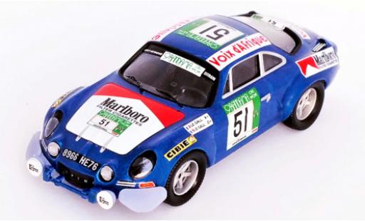 Alpine A110 1/43 Trofeu Renault No.51 Rallye WM Rallye Bandama 1977 M.Le Gall/Y.Le Gall modellino in miniatura