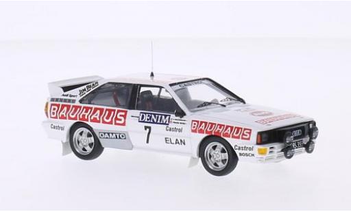 Audi Quattro 1/43 Trofeu quattro No.7 Bauhaus Jänner Rally 1984 B.Waldegaard/F.Wurz modellino in miniatura
