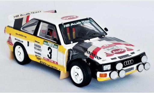 Audi Sport Quattro 1/43 Trofeu Sport quattro No.3 HB Team HB Rallye WM Rallye Portugal 1985 damaged S.Blomqvist/B.Cederberg modellino in miniatura