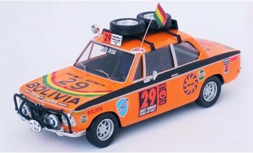 Bmw 2002 1/43 Trofeu ti No.29 Bolivia London - Mexico World Cup Rally 1970 W.Bendek/D.Hubner/J.Burgoa modellino in miniatura