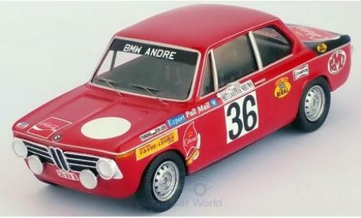 Bmw 2002 1/43 Trofeu ti No.36 Rally Ypres 1971 Pedro/Jimmy modellino in miniatura