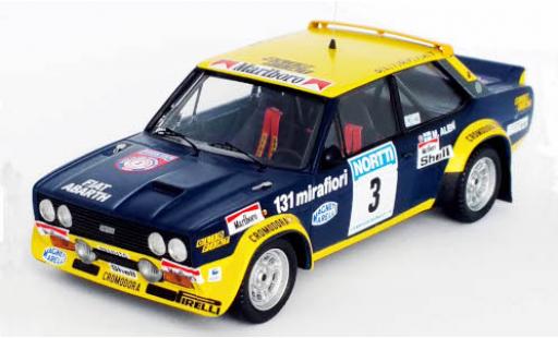 Fiat 131 1/43 Trofeu Abarth No.3 Rallye WM 1000 Lakes Rally 1976 M.Alen/I.Kivimäki modellino in miniatura
