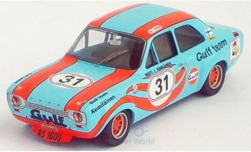 Ford Escort 1/43 Trofeu MK I RS 1600 RHD No.31 Gulf Brands Hatch 1972 M.Kemiläinen modellino in miniatura