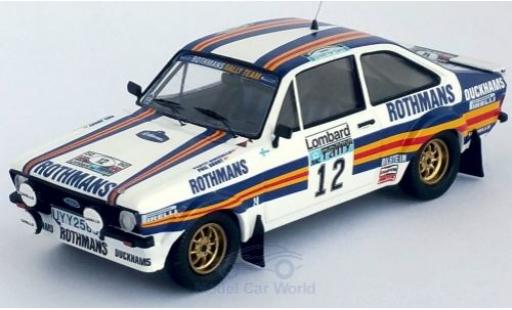 Ford Escort 1/43 Trofeu MK II RS No.12 Rothmans Rally Team Rothmans Rallye WM RAC Rallye 1981 P.Airikkala/P.Short modellino in miniatura