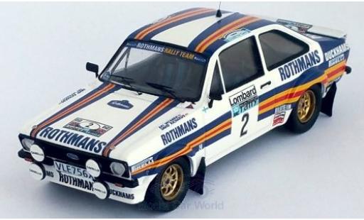Ford Escort 1/43 Trofeu MK II RS No.2 Rothmans Rally Team Rothmans Rallye WM RAC Rallye 1981 A.Vatanen/D.Richards modellino in miniatura