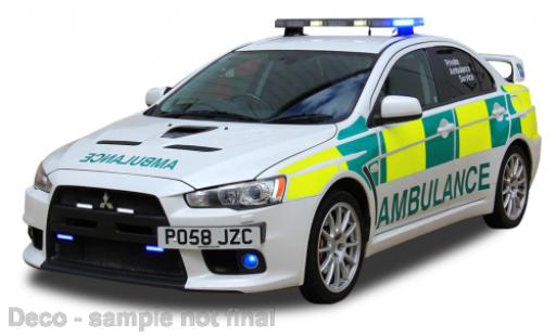 Mitsubishi Lancer 1/43 Vitesse évolution X RHD priver Ambulance Service (UK) modellino in miniatura