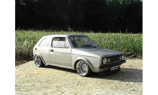 Volkswagen Golf GTI 1/18 Solido swap vr6 grigio audi jantes a deport modellini auto