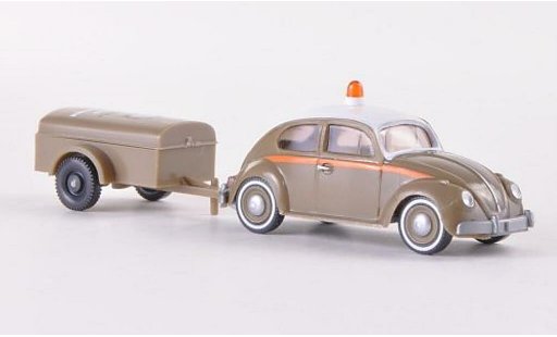 Volkswagen Kafer Base 1/87 Wiking 1200 Anton Schlotmann con Einachsanhanger modellini auto