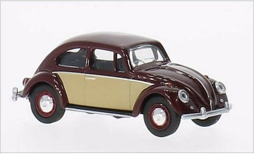 Volkswagen Kafer Base 1/64 Schuco 1500 rosso/beige 1960 modellini auto