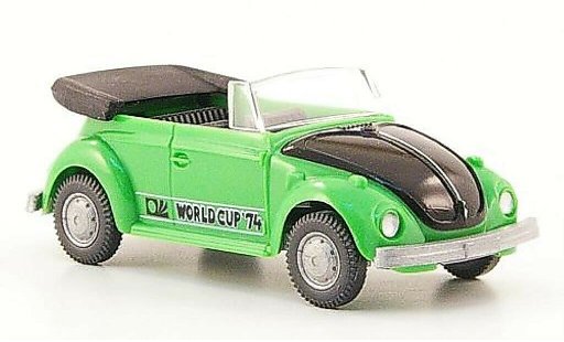 Volkswagen Kafer Cabriolet 1/87 Wiking World Cup Cabrio verde/nero 1974 modellini auto