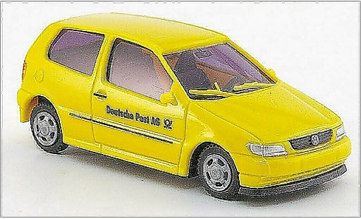 Volkswagen Polo Base 1/87 AWM giallo Deutsche Post 1995 modellini auto