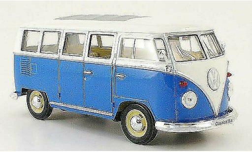 Volkswagen T1 Base 1/24 Welly Bus blu/bianco modellini auto