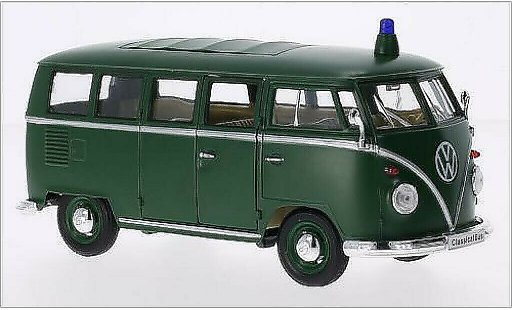 Volkswagen T1 B 1/24 Welly Bus opaco-verde Polizia 1962 modellini auto
