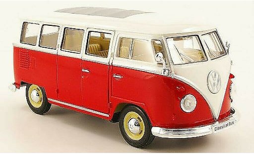 Volkswagen T1 B 1/24 Welly Bus rosso/bianco 1962 modellini auto