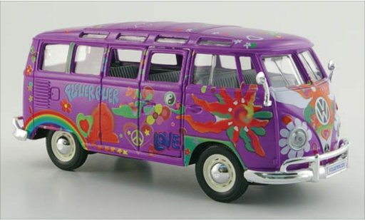 Volkswagen T1 Base 1/25 Maisto Samba Bus Hippie lilla/Dekor modellini auto