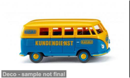 Modellini auto Volkswagen T1 (Typ 2) gelb/blau 1950 KAELBLE Kundendienst 1/87 Wiking