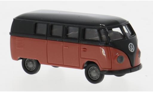 Volkswagen T1 1/87 Brekina a Kombi schwarz/rot 1950 1:87 modellino in miniatura