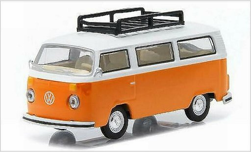 Volkswagen T2 B 1/64 Greenlight Bus orange/bianco 1974 modellini auto