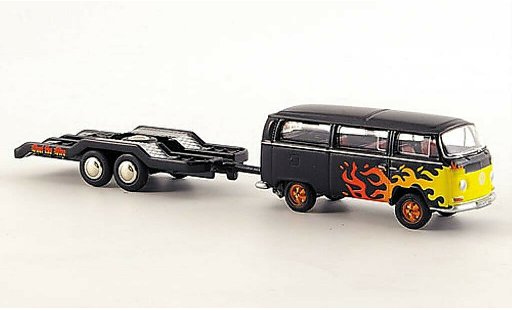 Volkswagen T2 Base 1/87 Bub Bus nero con Flammendekor e Hanger modellini auto