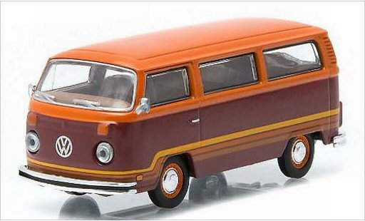 Volkswagen T2 B 1/64 Greenlight Champagne Edition II Bus rosso/orange 1978 modellini auto