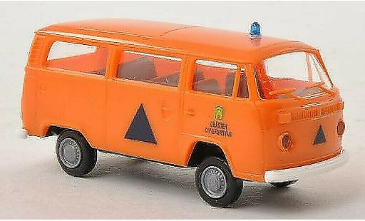 Volkswagen T2 Base 1/87 Brekina Station wagon Grasten Civilforsvar (DK) modellini auto
