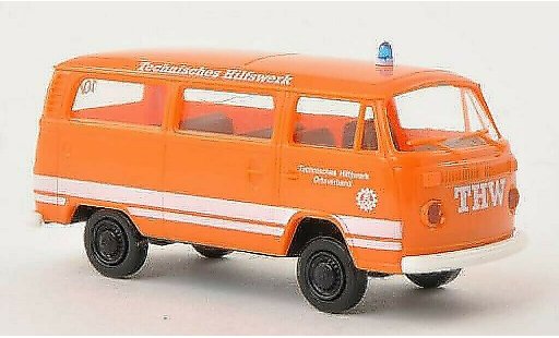 Volkswagen T2 Base 1/87 Brekina Station wagon THW orange modellini auto