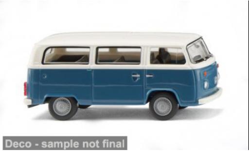 Modellini auto Volkswagen T2 b Bus blau/beige 1972 1/87 Wiking