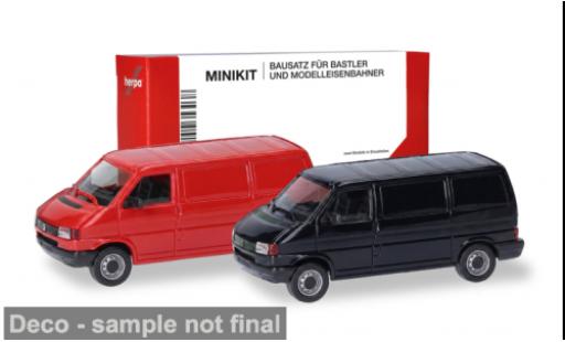 Modellini auto Volkswagen T4 Kasten rot/schwarz 1/87 Herpa MiniKit