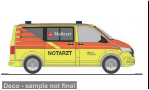 Volkswagen T6 1/87 Rietze .1 NEF Malteser Burgen Landkreis 1:87 modellino in miniatura