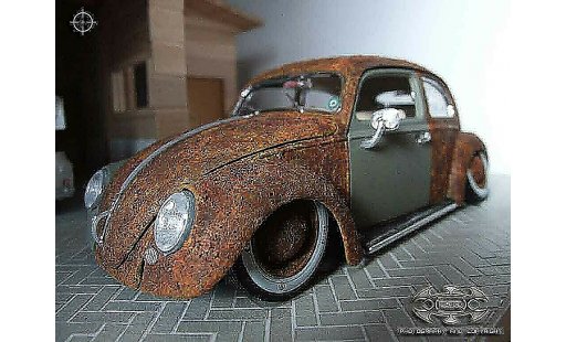 Volkswagen Kafer Rat Rod 1/18 Burago added rust modellini auto