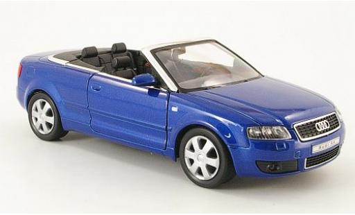 Audi A4 1/24 Welly Cabriolet met.-blau offen 2003 1:24 modellino in miniatura