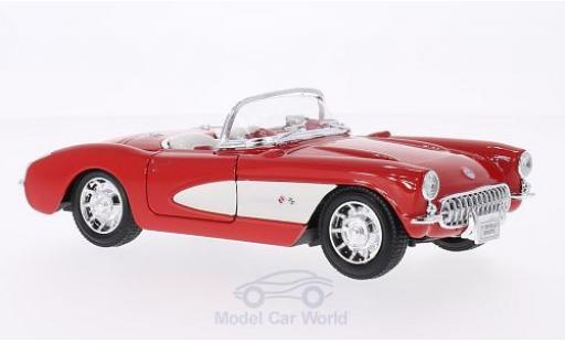 Chevrolet Corvette 1/24 Welly rosso/bianco 1957 modellino in miniatura