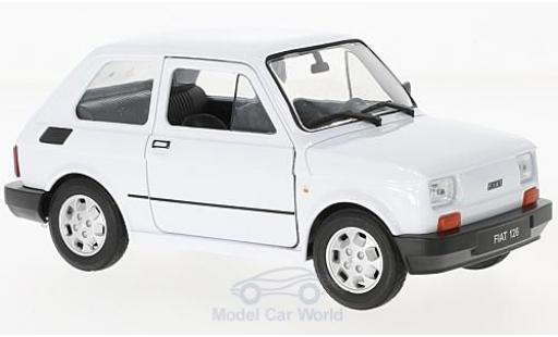 Fiat 126 1/24 Welly bianco modellino in miniatura