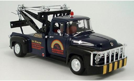 Ford F-100 1/18 Welly F 100 Abschleppwagen dk. blau 1956 1:18 modellino in miniatura