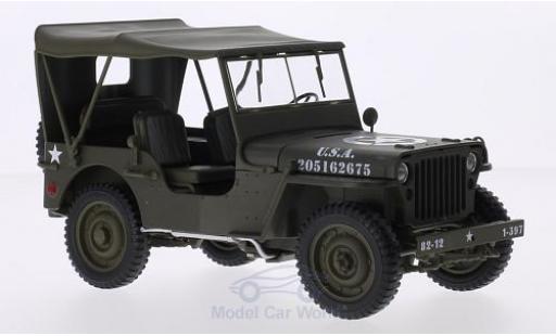 Jeep Willys 1/18 Welly matt-oliv U.S. Army geschlossen modellino in miniatura