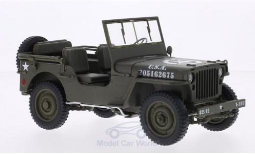 Jeep Willys 1/18 Welly matt-oliv U.S. Army offen modellino in miniatura