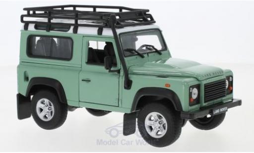 Land Rover Defender 1/24 Welly verde/bianco mit Dachgepäckträger modellino in miniatura