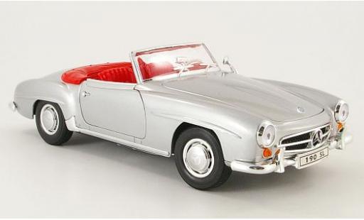 Mercedes 190 1/18 Welly SL silber offen 1955 1:18 modellino in miniatura